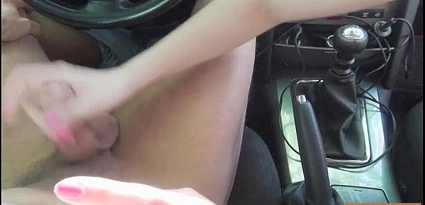  Pretty teen babe in stockings slammed in the backseat